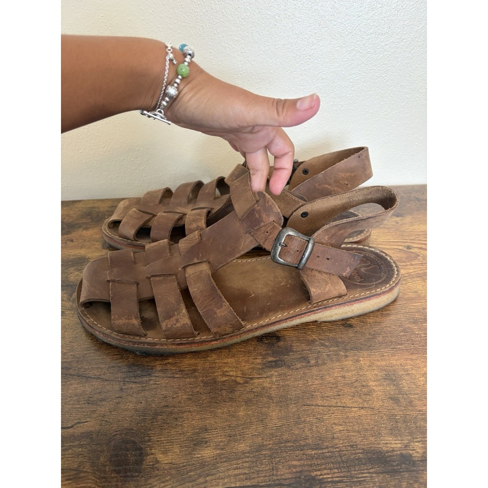 Duckfeet Ringkobing Brown Leather Fisherman Sandal Mens Size EU 47 | US 13
